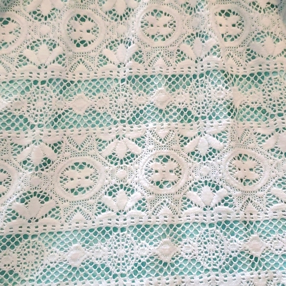 Maurices Beautiful Off-white Lace Turquoise High-low Sundress Cutout XS - Picture 14 of 14